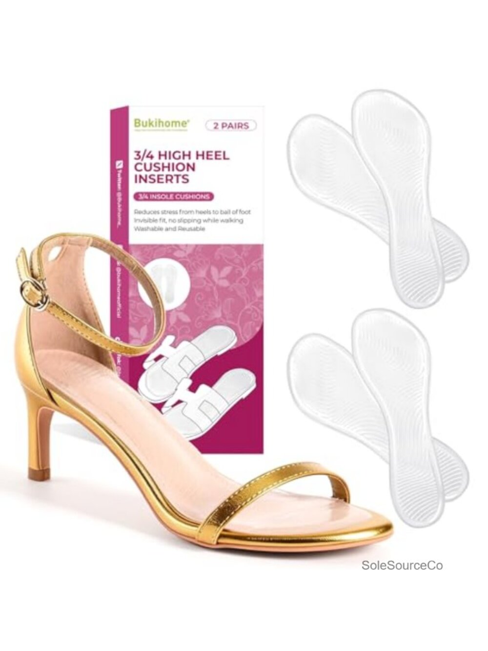 High Heels Cushion Insoles for Women 3/4 Gel Inserts Prevent Slip Foot Pain
